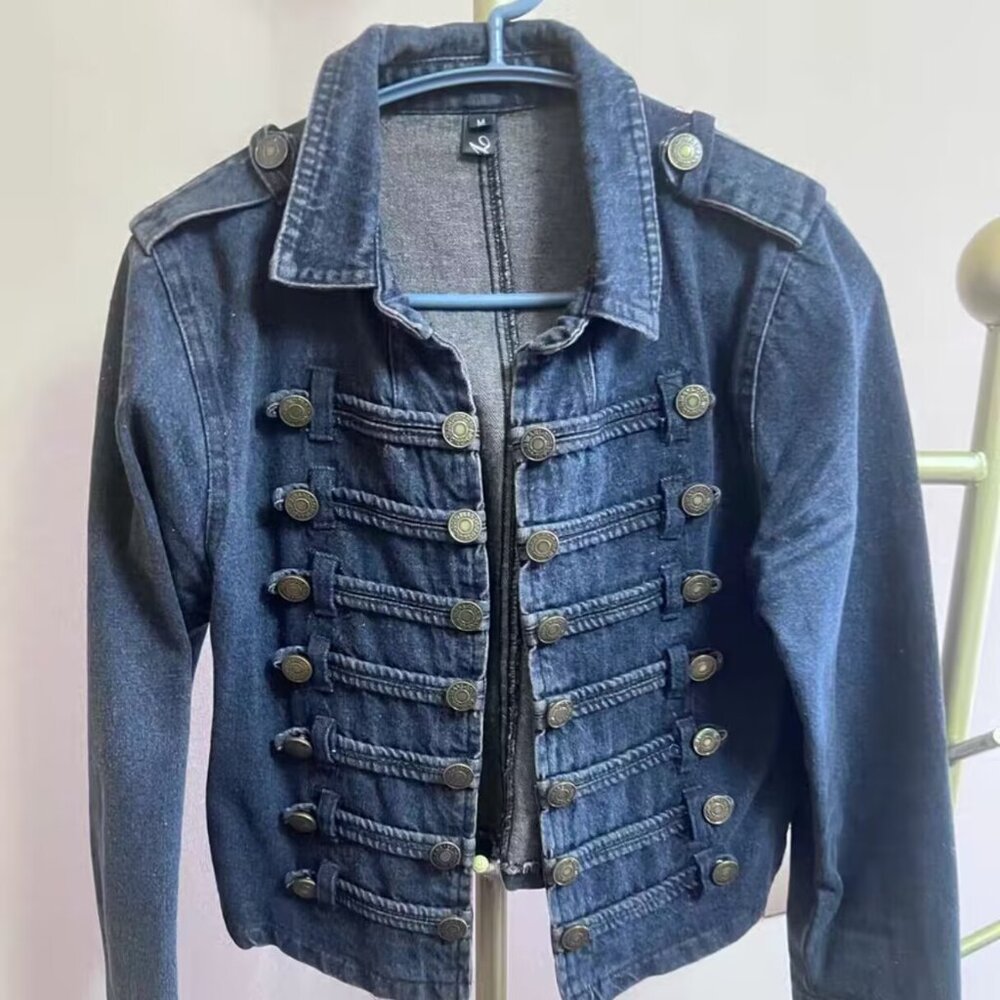 Women's Classic Double-Breasted Blue Jacket